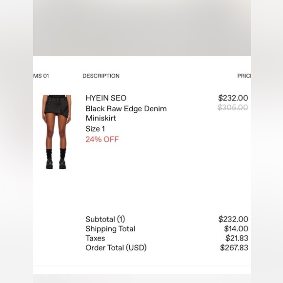 Hyein Seo Raw Edge Mini Denim Skirt - Picture 3 of 3